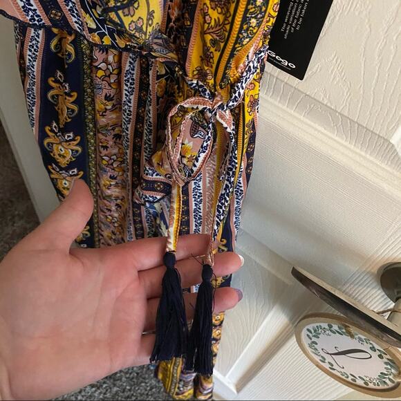 NWT Hint of Blush Asymmetrical Wrap Maxi Dress Size Small - Picture 6 of 16